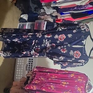 Maurices Dark Blue Floral Dress Size 1